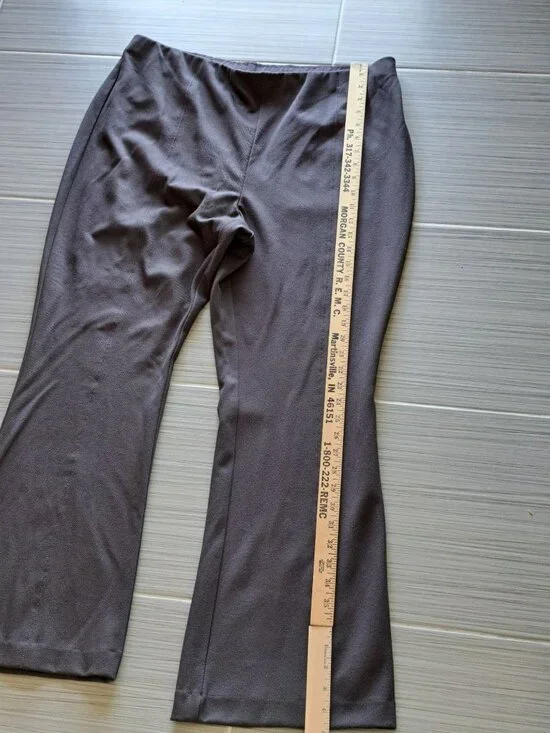 J. Jill Womens Petite XL Pull-On Bootcut Pants Petite Brown Stretch Knit Seam - Picture 8 of 10